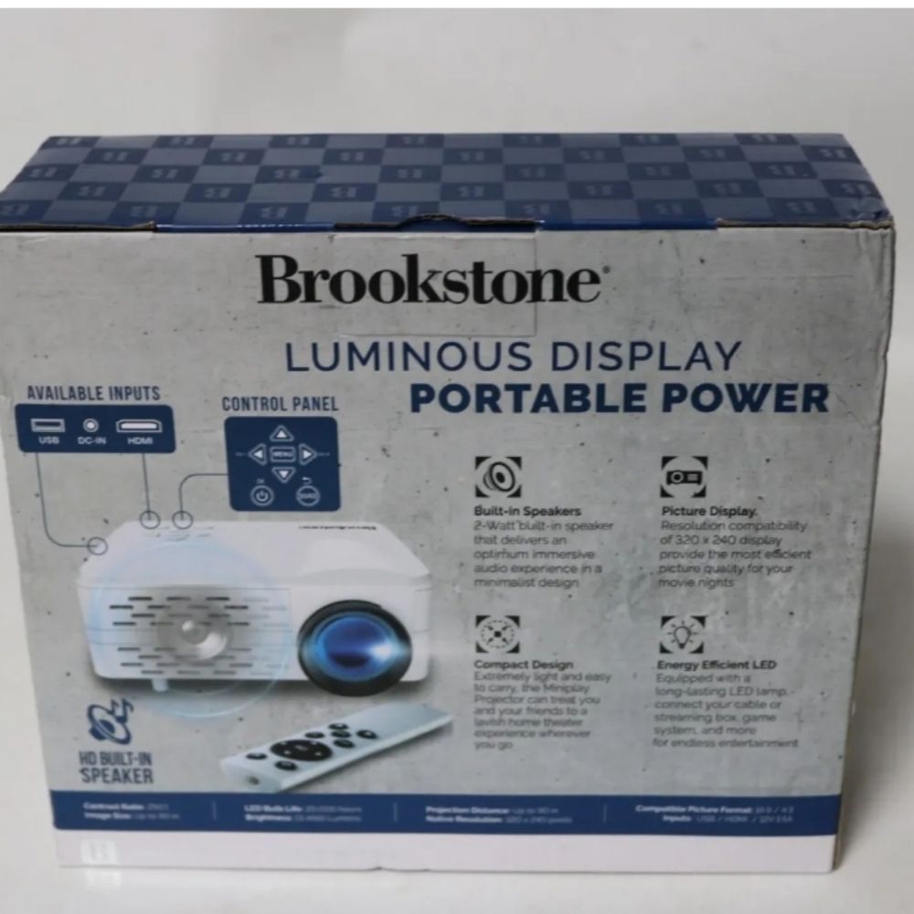 Brookstone MiniPlay Portable Projector w/Remote Control - Picture 3 of 7